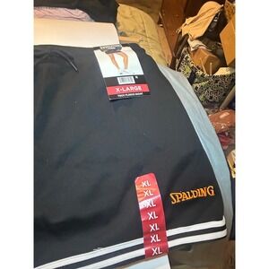 Spalding Womens Tech Fleece Skort Black White Stripe Activewear XL NWT Tennis